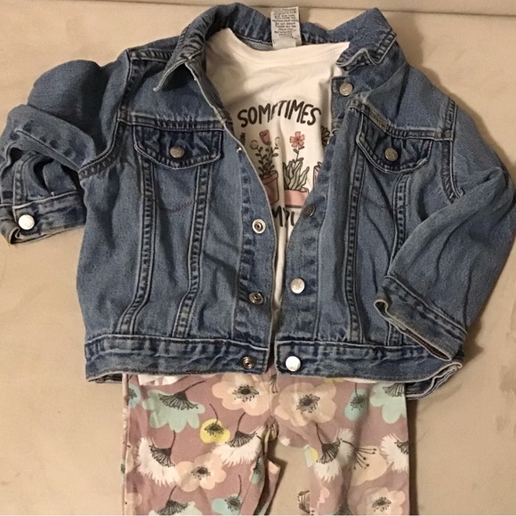 CALVIN KLEIN GIRL’S BASIC JEAN JACKET AND LEGG - Picture 1 of 6